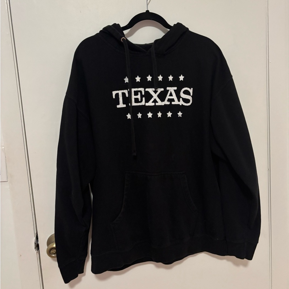 Black Texas Hoodie with White Stars